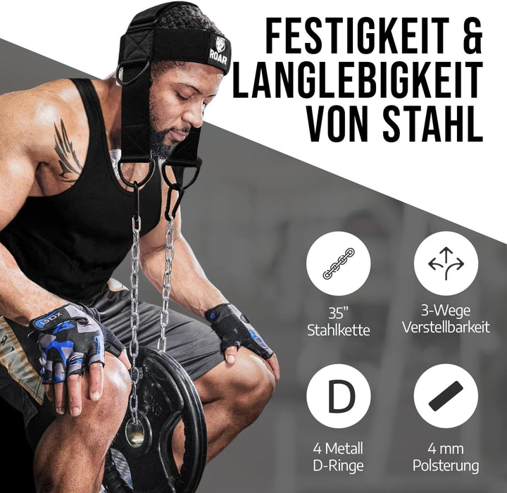 Roar® Halsgeschirr, Gewichtheber-Trainer, dicker Riemen, Hals für Workout-Entwicklung, Hut, Widersta