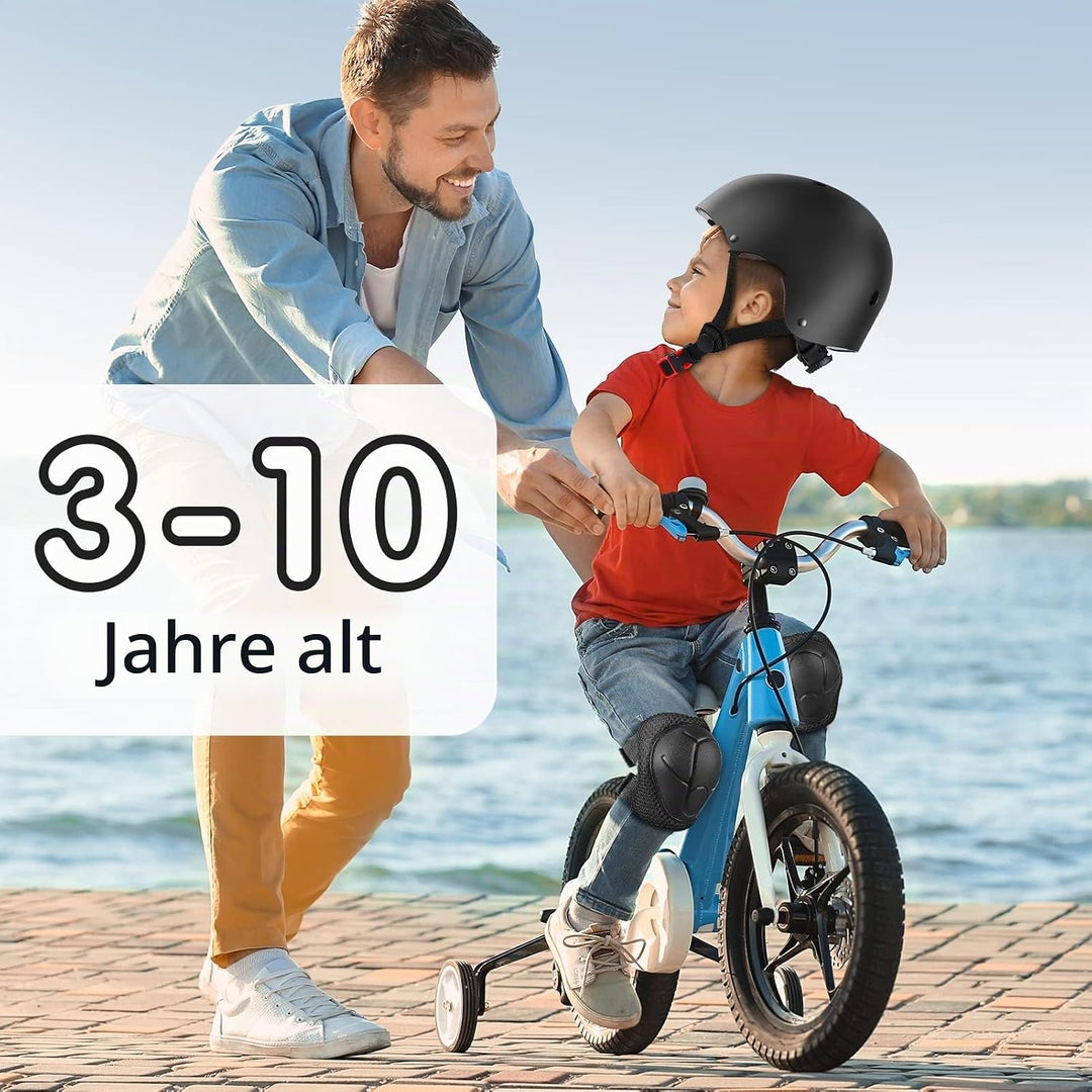 WayEee Knieschoner Kinder mit Helm, Schonerset Kinder 3-10 Jahre, Knieschützer Inliner Kinder Schutz