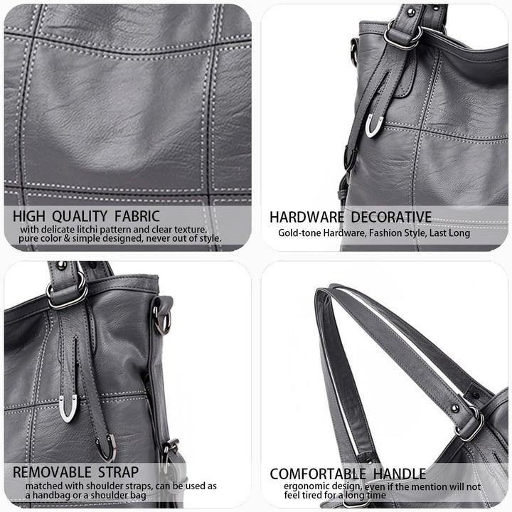 DEERWORD Damen Taschen Handtaschen Elegant Frau Schultertaschen Lack PU-Leder Henkeltaschen Grau, Gr