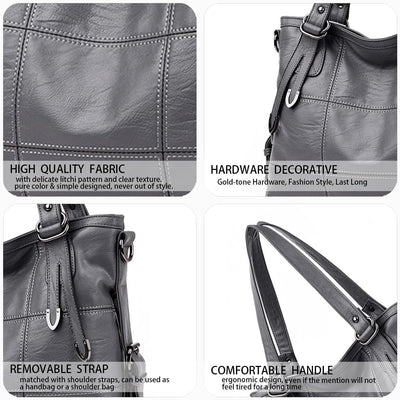 DEERWORD Damen Taschen Handtaschen Elegant Frau Schultertaschen Lack PU-Leder Henkeltaschen Grau, Gr