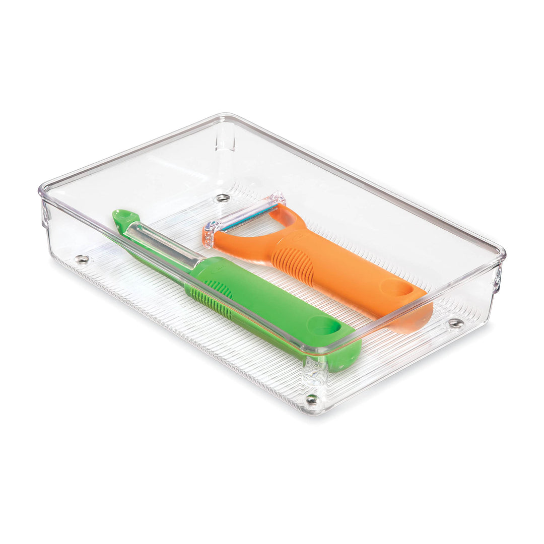 iDesign Schubladen Organizer, kleiner Schubladeneinsatz aus Kunststoff, Besteckkasten für Schubladen