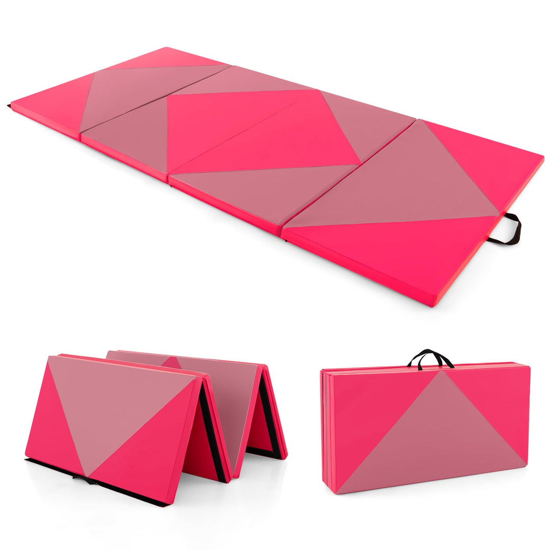 COSTWAY Weichbodenmatte klappbar, Gymnastikmatte tragbar, Yogamatte Turnmatte Klappmatte Fitnessmatt