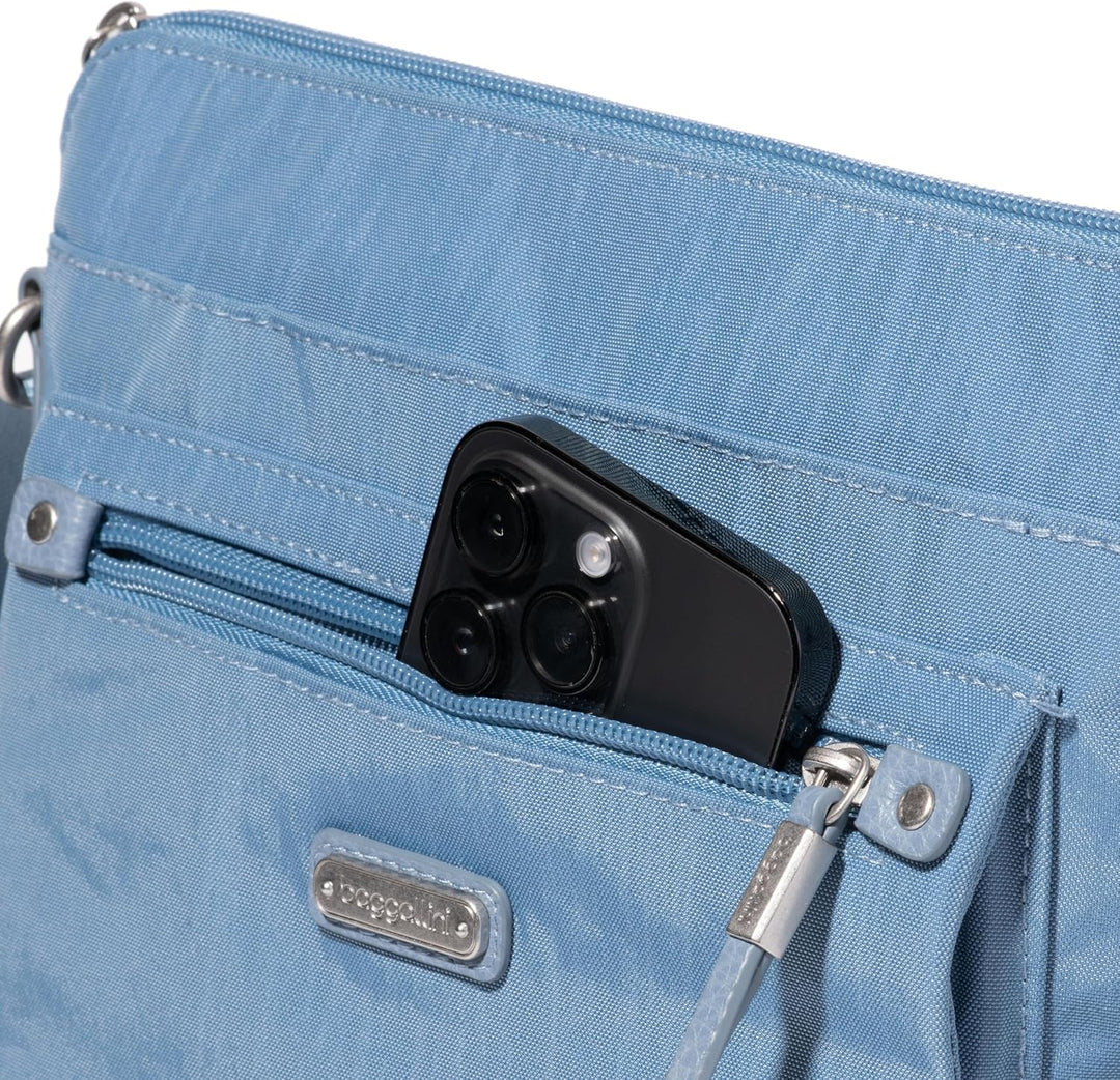 Baggallini Damen with Phone Wristlet Go Bagg mit RFID-Handy-Armband, Cornflower