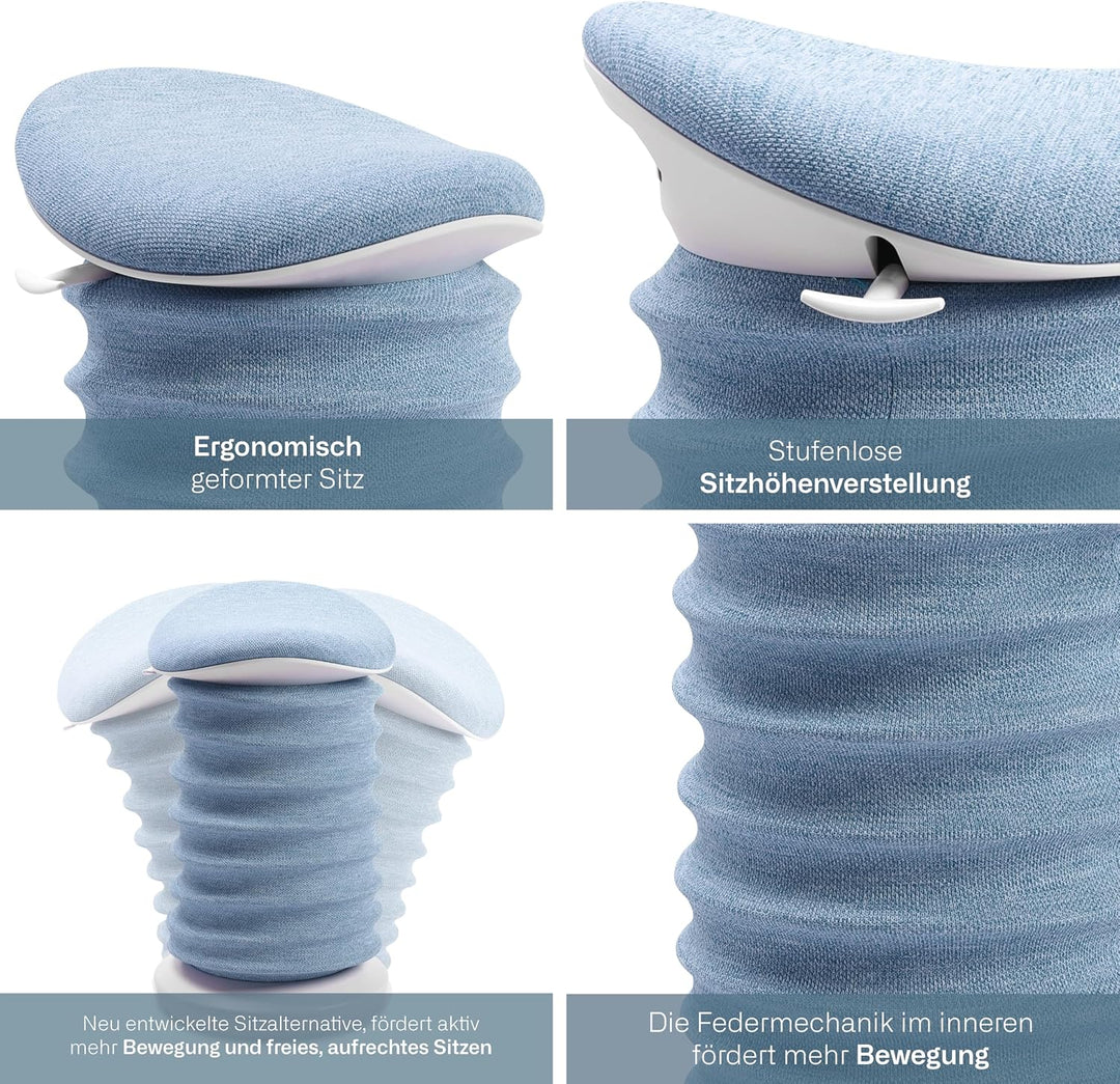 TOPSTAR Sitness 4D mit Rollen - AGR-Zertifiziert Dynamischer Sitzhocker schwarz - coralrot, ergonomi