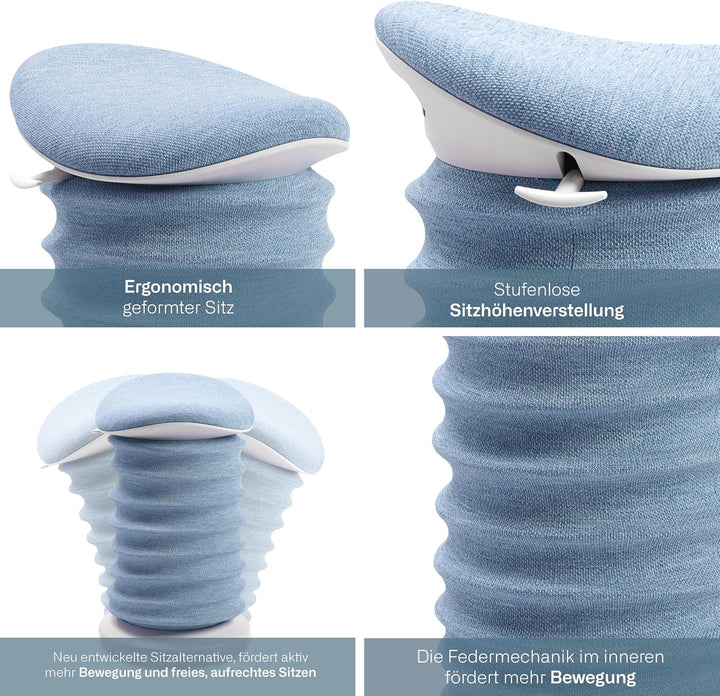 TOPSTAR Sitness 4D mit Rollen - AGR-Zertifiziert Dynamischer Sitzhocker schwarz - coralrot, ergonomi
