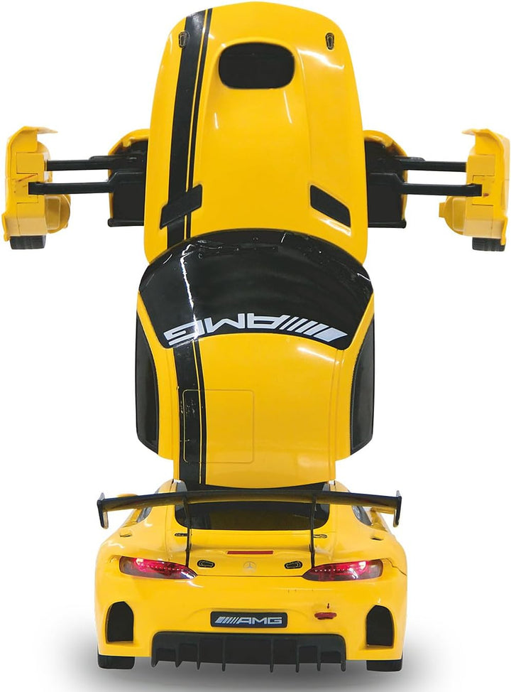 JAMARA 410029 - Mercedes AMG GT3 1:14 transformable 2,4GHz gelb - RC Transformation zum Roboter auf