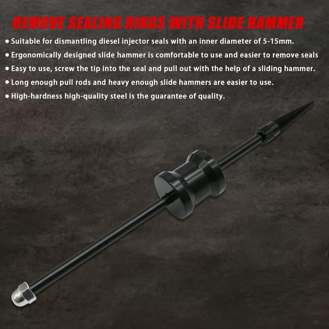 CHANG QI Diesel Injektor Dichtung Abzieher Set, Injektor Werkzeug Entfernung Werkzeug Schwarz Ergono