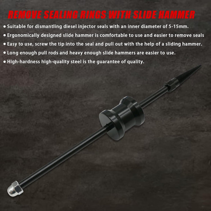 CHANG QI Diesel Injektor Dichtung Abzieher Set, Injektor Werkzeug Entfernung Werkzeug Schwarz Ergono