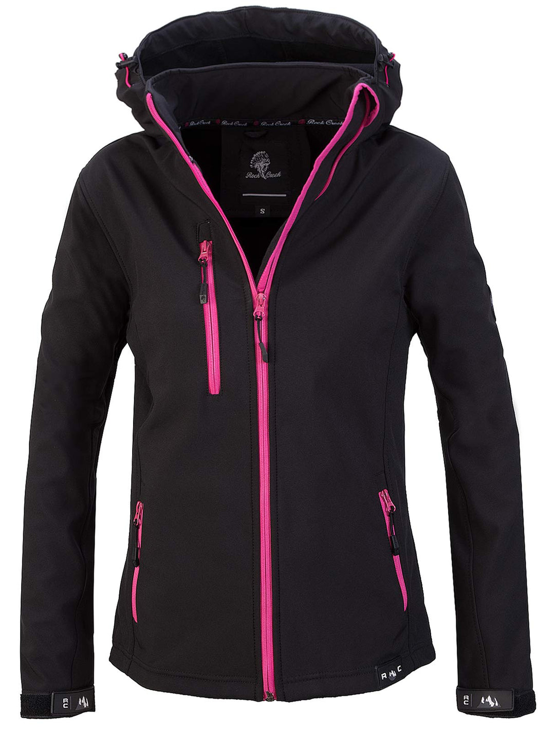 Rock Creek Damen Softshell Jacke Windbreaker D-412 XXL Schwarz, XXL Schwarz