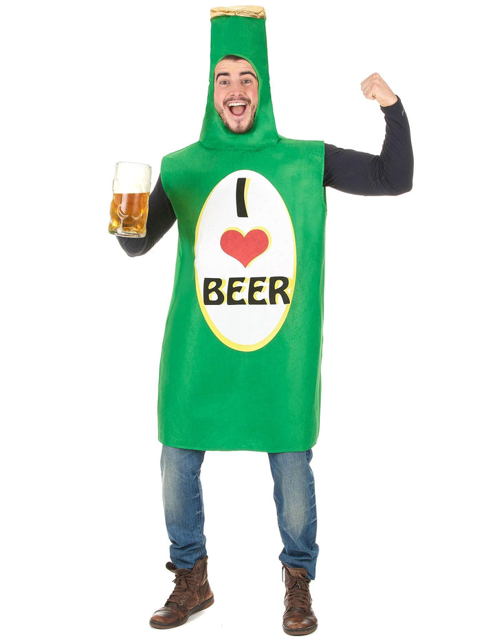 DEGUISE TOI Bierflasche Kostüm für Erwachsene grün I Love Beer