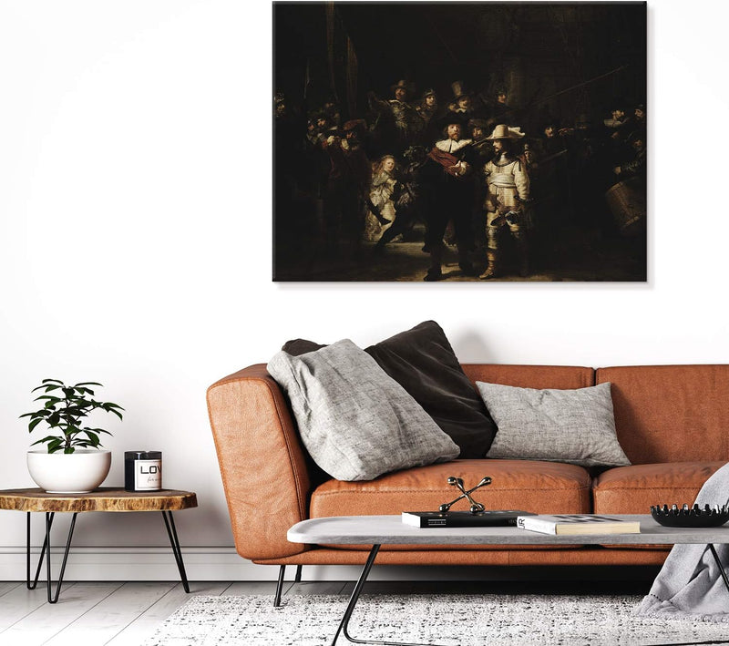 PICANOVA – Rembrandt – The Night Watch 100x75cm – Bild auf Leinwand – Premium Kunstdruck Auf 2cm Hol