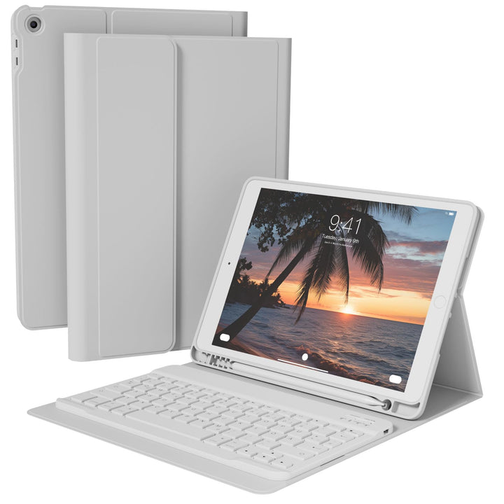Tastatur Hülle für iPad 9. 8. 7. Generation 2021/2020/2019 10,2 Zoll mit Stifthalter, Magnetisch Blu