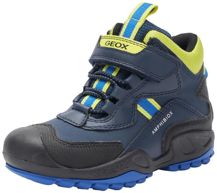 Geox Jungen J New Savage Boy B A Sneaker 24 EU Navy Lime Green, 24 EU Navy Lime Green