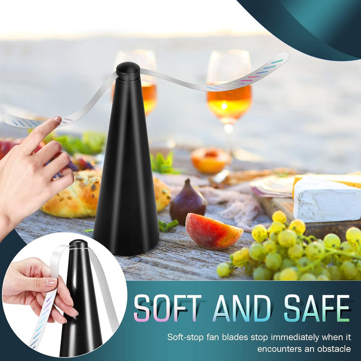 2 Stück Fliegenwedler, Tragbar Fliegen und Mückenschutz Ventilator, Fly Repellent Fan, halten Sie Fl