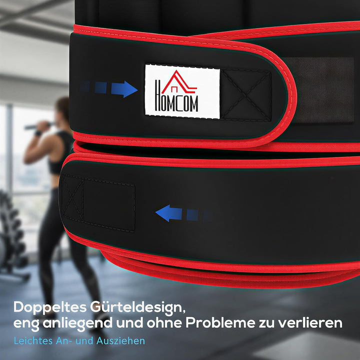 HOMCOM Trainingsweste 20 kg mit verstellbaren doppelten Gurten Krafttraining Gewichtsweste Fitness a