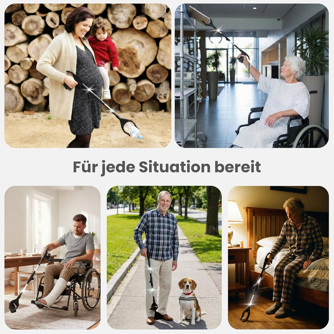 Greifzange für Senioren [80 cm] faltbarer Greifer zum aufheben | Reacher aus Aluminium | Müllzange 3