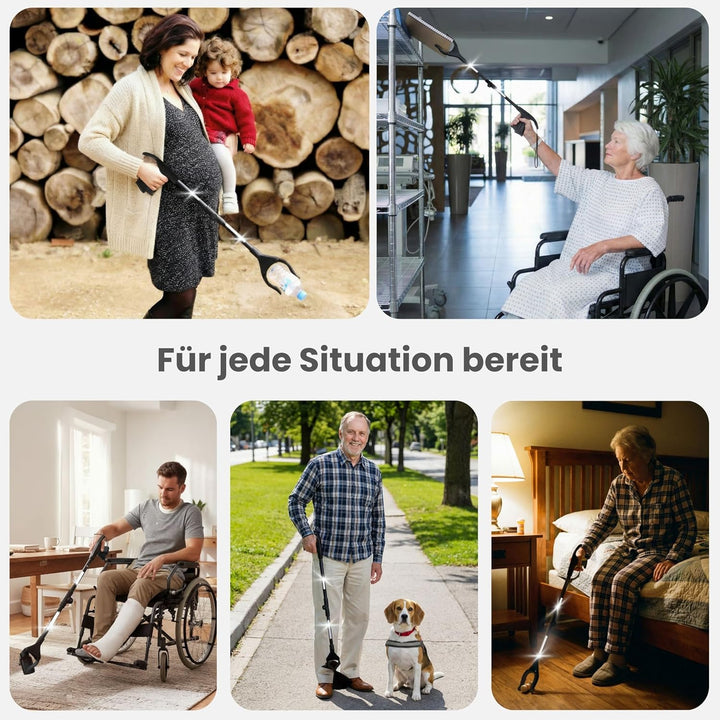 Greifzange für Senioren [80 cm] faltbarer Greifer zum aufheben | Reacher aus Aluminium | Müllzange 3