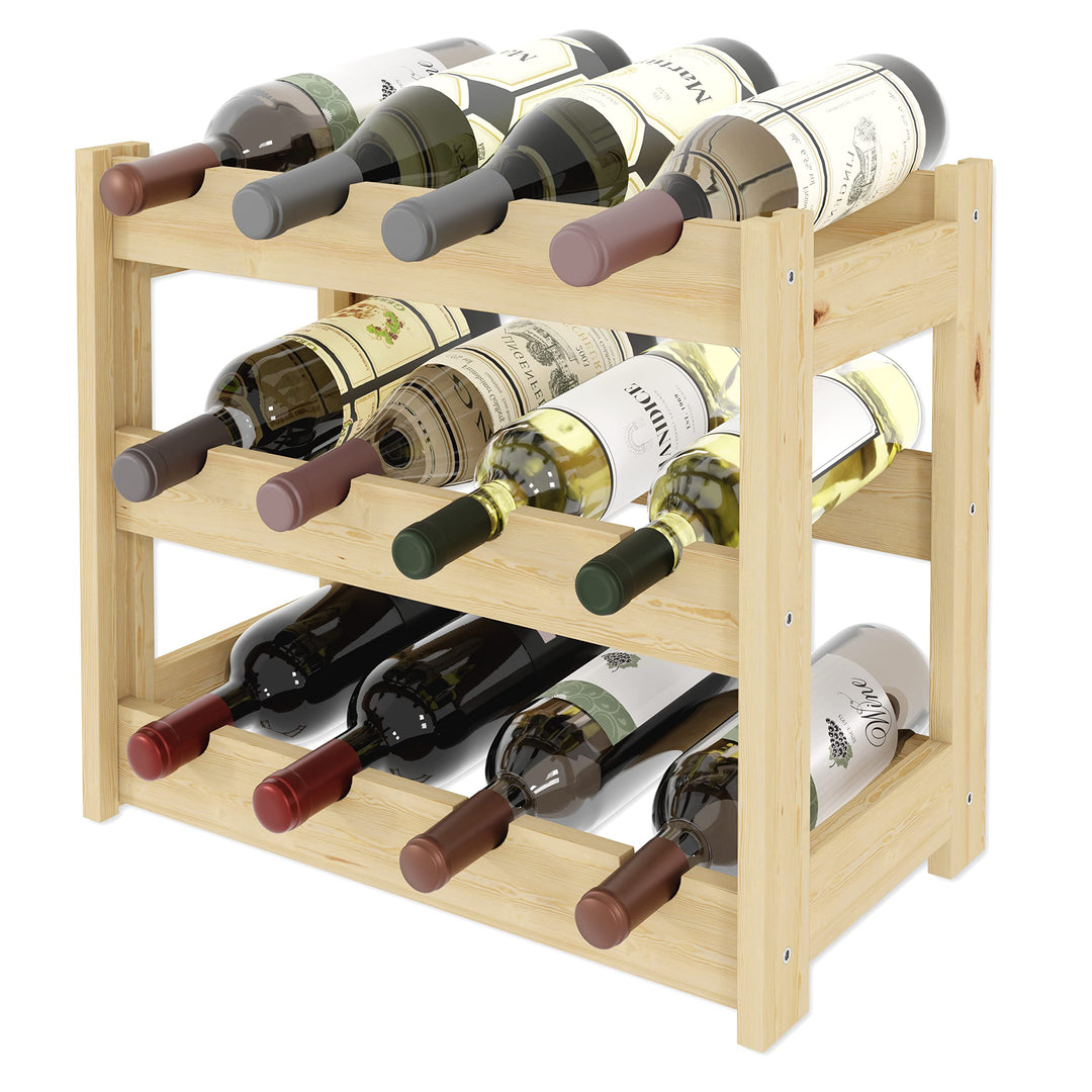 Lenmar, Weinregal aus Holz für Flaschen, Natur, RW-1, Wein, Flaschenregal, Kellerregal, Regale, Flas