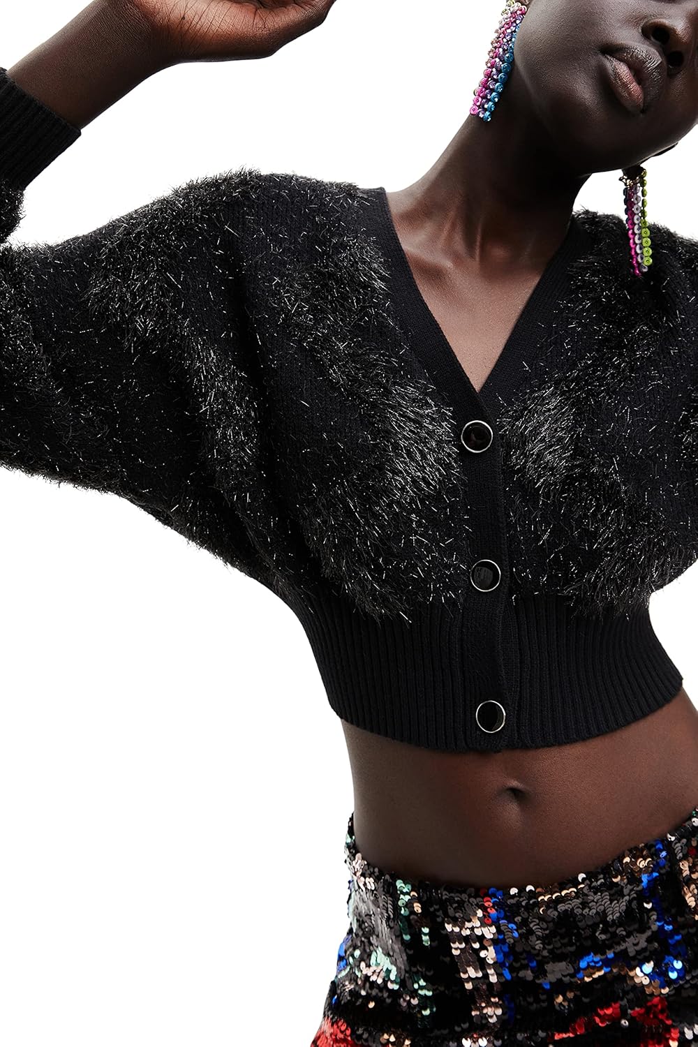 Desigual Damen Pullover Sweater M Schwarz, M Schwarz