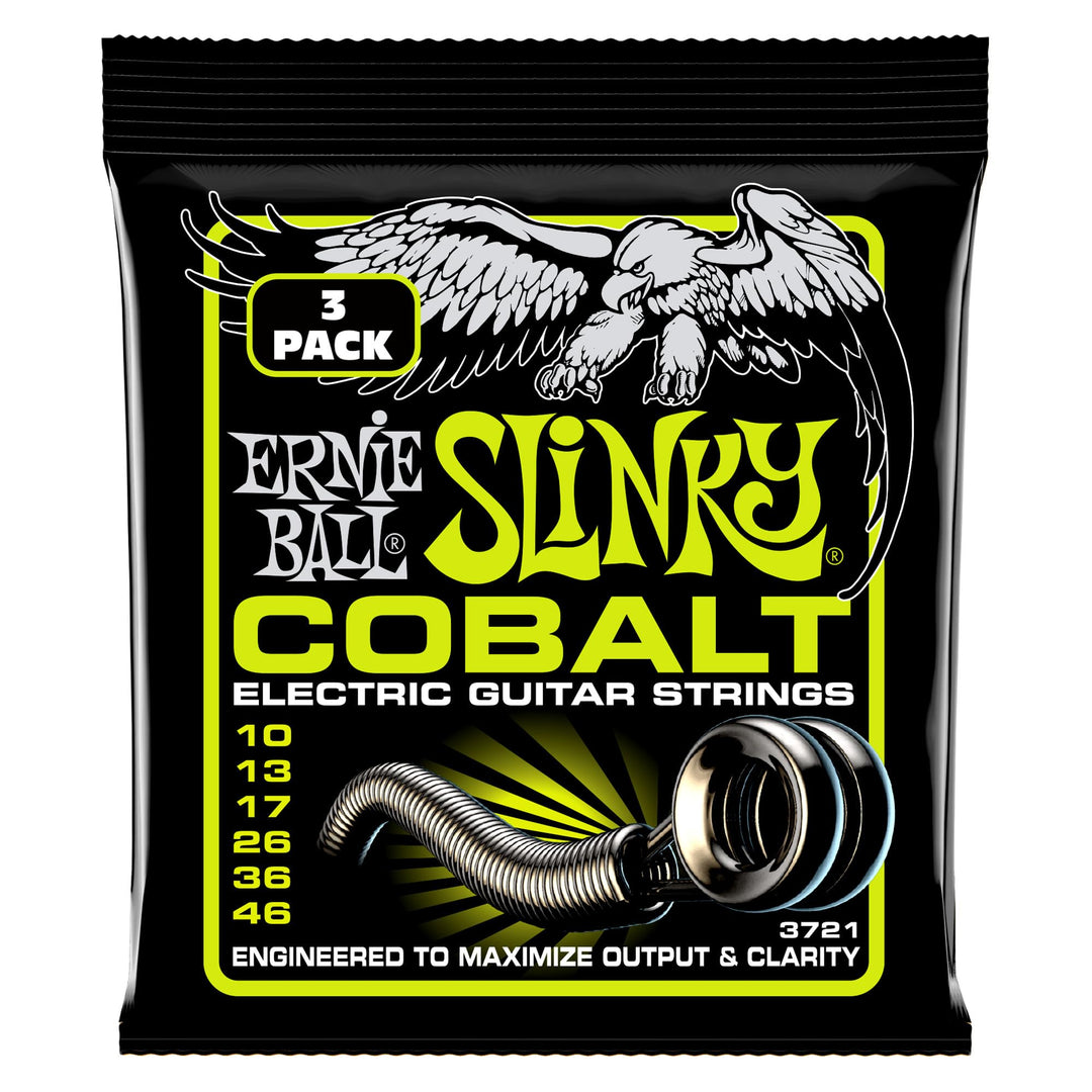 Ernie Ball Regular Slinky Cobalt E-Gitarrensaiten, 3-er -Pack, Stärke 10–46 Regular (10–46) 3 Stück,