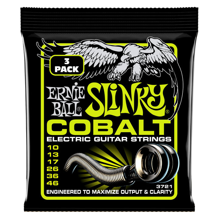 Ernie Ball Regular Slinky Cobalt E-Gitarrensaiten, 3-er -Pack, Stärke 10–46 Regular (10–46) 3 Stück,