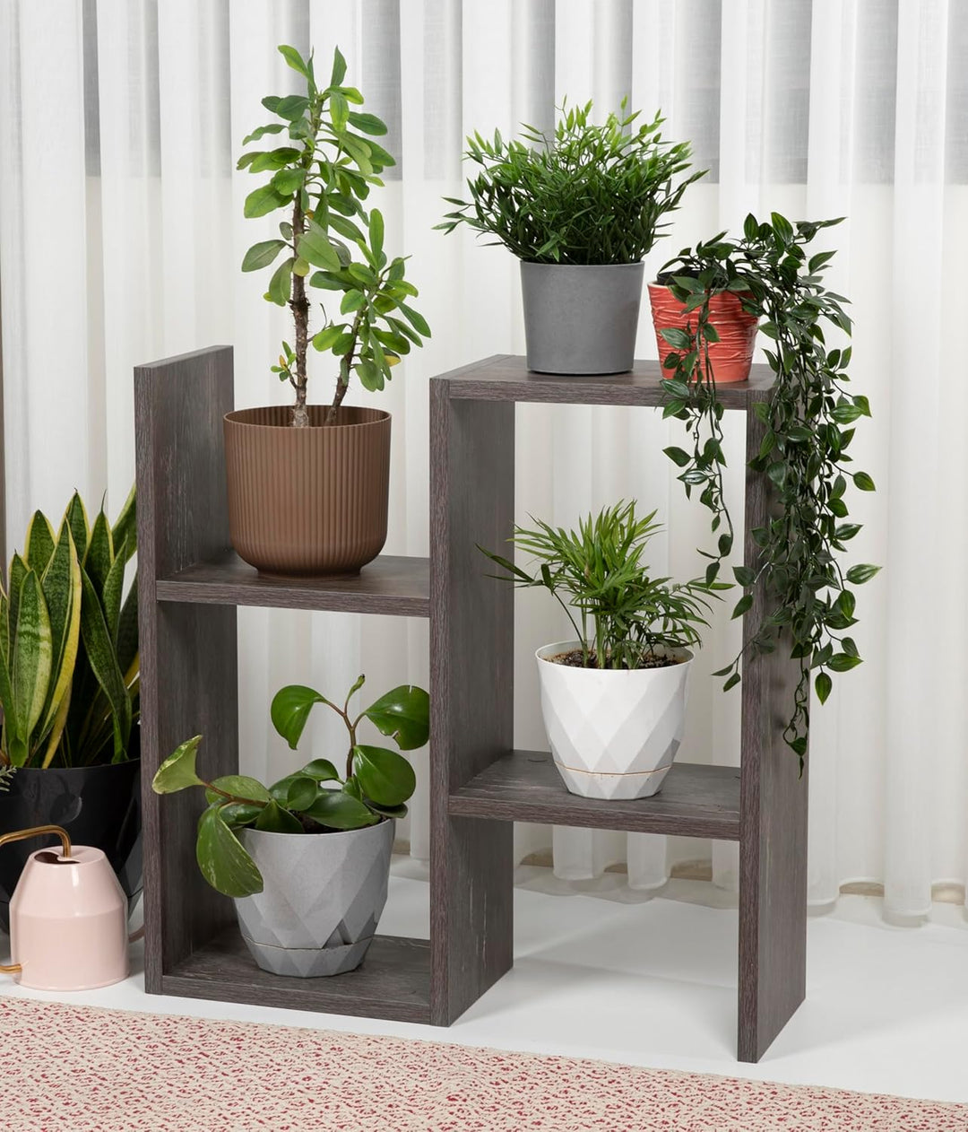 HOCUS PICUS | Moderner Holz Beistelltisch mit 2 Etagen | Vielseitiger Sofatisch, Regal-Organizer | I