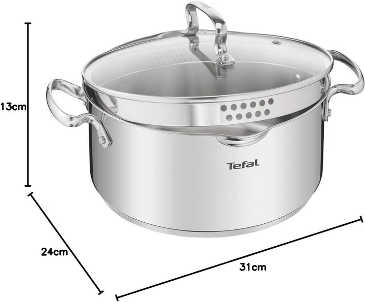 Tefal DUETTO+ G7194455 saucepan Round Stainless steel Grösse: 20 cm, Grösse: 20 cm