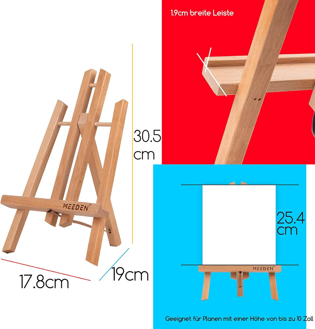 MEEDEN 12 Stück Tischstaffelei Holz, 30 cm Display Staffeleien, Kinder Staffelei Tisch, Bild Ständer