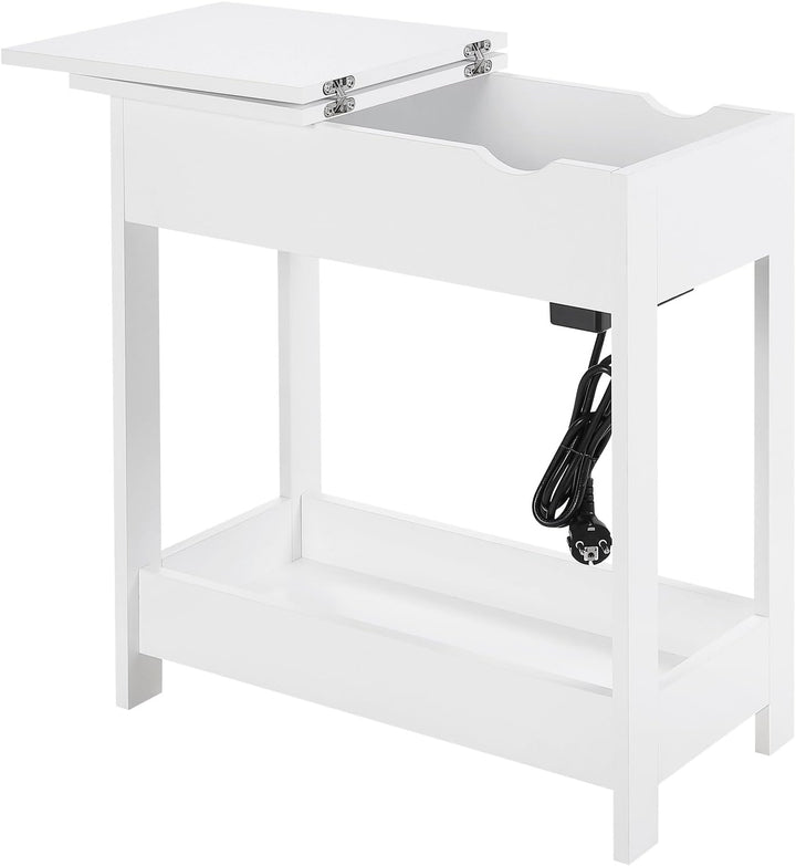 EUGAD Beistelltisch, Nachttisch mit Steckdose, Sofatisch, Couchtisch, Kleiner Tisch, Konsolentisch,