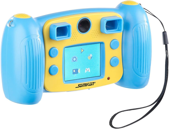 Somikon Kinder-Full-HD-Digitalkamera, 2. Objektiv für Selfies & 2 Sucher, blau