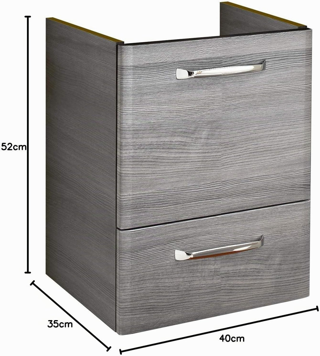 Pelipal Waschtischunterschrank Quickset 328 in Graphit Struktur quer Nachbildung, 40 cm breit | Wasc