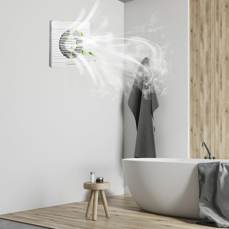 LeKaufen Badlüfter Ø 100 mm WC Lüfter mit Rückstauklappe, Abluftventilator Wandventilator Fenster Ve