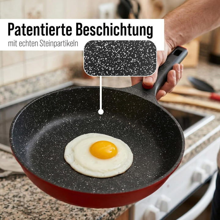 STONELINE SMART Bratpfanne 28 cm, Grosse Pfanne Aluguss, Abnehmbarem Griff, Pfanne Induktion, Alle H