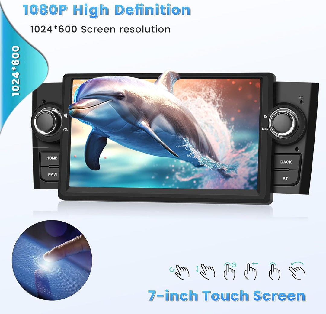 Hikity Wireless Carplay Autoradio mit Navi für FIAT Punto 2005-2009 Linea 2007-2011 Android13 7Zoll