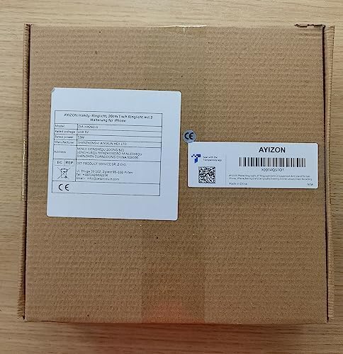 AYIZON Handy-Ringlicht, 20cm Tisch Ringlicht mit 2 Arm Halterung für iPhone,Samsung,Backen, Basteln,