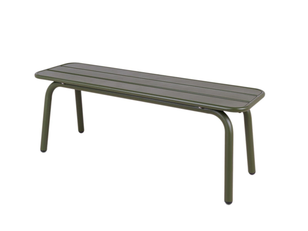 MaximaVida Gartenbank Max aus Metall 120 cm olivgrün - ohne Rückenlehne 120 x 35 x 45 cm Olivgrün, 1