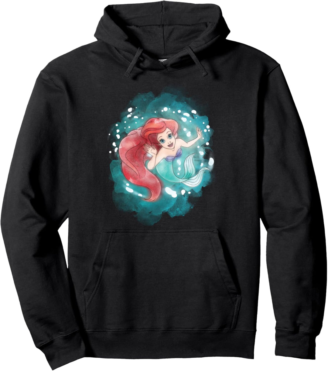 Disney The Little Mermaid Ariel Watercolor Swimming Portrait Pullover Hoodie