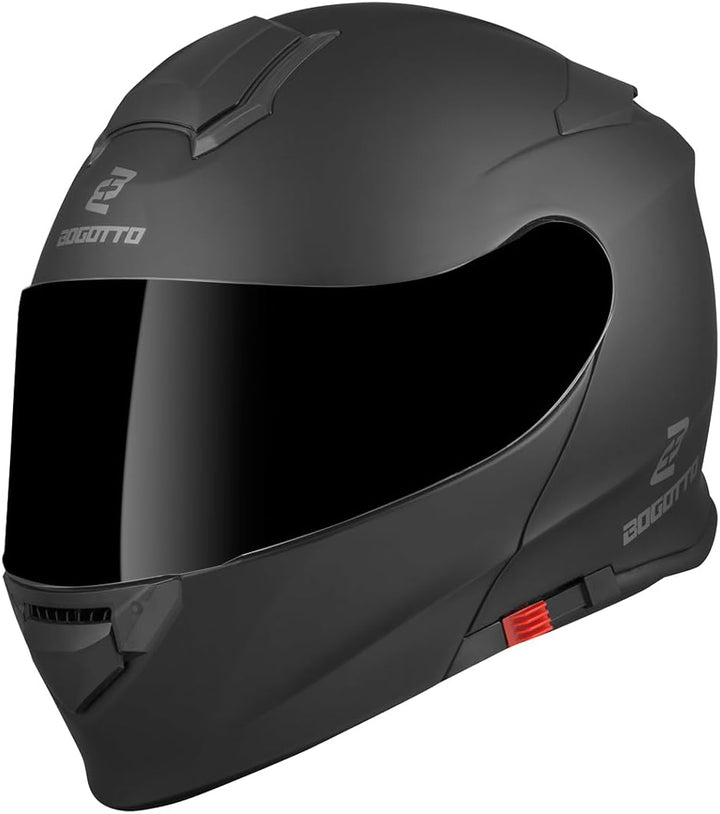 Bogotto V271 Motorrad Klapphelm (Black Matt,XS) XS Schwarz Matt, XS Schwarz Matt