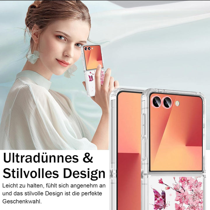 Galaxy Z Flip 7 Handyhülle für Samsung Galaxy Z Flip 7 Hülle 5G, Ultra Dünn Transparent Silikon Blum