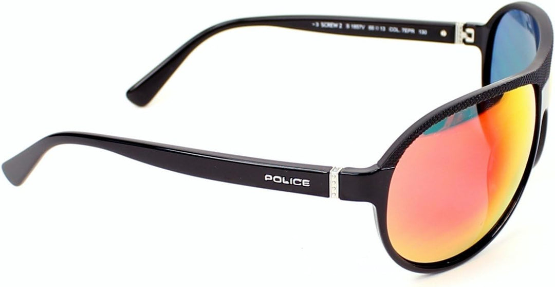 Police Sonnenbrille S1857-7EPR-66 Oval Sonnenbrille 66, Schwarz