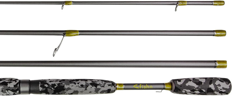 FISHN Reise Angelrute Explorer Reiserute - 213cm, 4-Teilig, Wurfgewicht 10-40gram mit Stabiler Trave