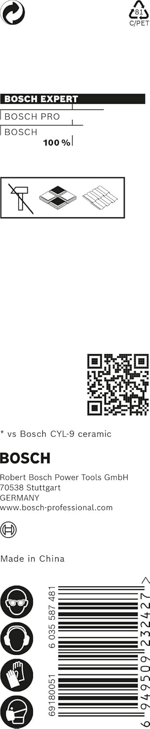 Bosch 1x EXPERT HEX-9 Hard Ceramic Bohrer (für Harte Fliesen, Weiche Fliesen, Ø 6,00 mm, Professiona