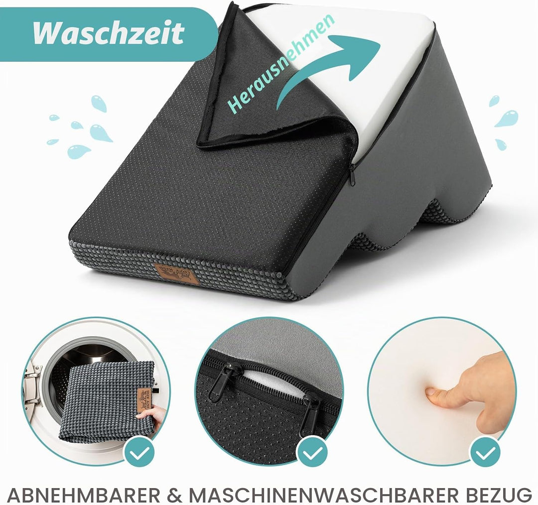 Hundetreppe für Kleine Hunde 57cm, Haustiertreppe für Hochbett aus Hochdichtem Schwamm, Hunde Treppe