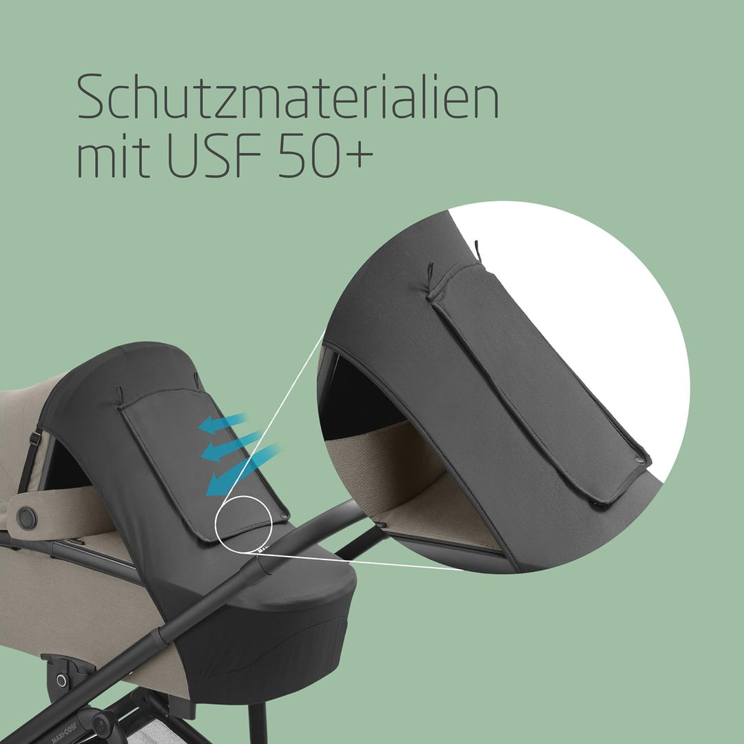 Maxi-Cosi Sonnenverdeck, kompatibel mit Maxi-Cosi Babywannen, Kinderwagen und Babyschalen, Sonnensch