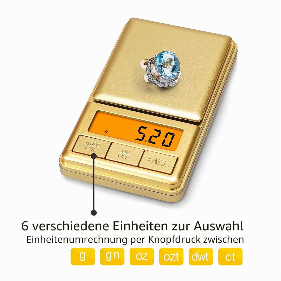 UNIWEIGH Mini-Taschenwaage, 100 g/0,01 g, digitale Gramwaage mit Abdeckung, kleine Reise-Unzen-Waage