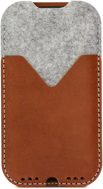 Pack & Smooch Für iPhone 13 Mini und 12 Mini Hülle, Tasche Kirkby aus 100% Merino Wollfilz, Pflanzli