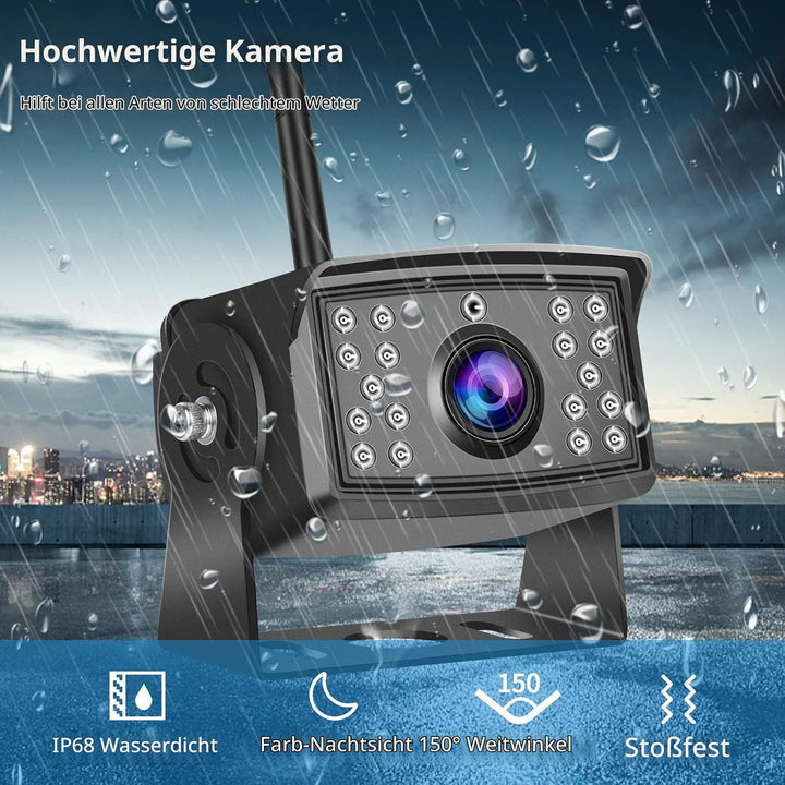 Hodozzy Digitale Kabellos Rückfahrkameras DVR Videoaufzeichnung-7 Zoll IPS Monitor AHD 2 Kameras mit