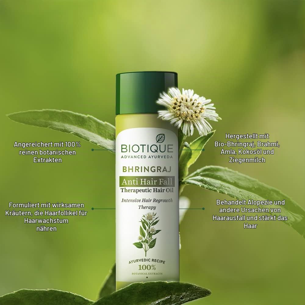 Biotique Bio Bhringraj Therapeutisches Öl gegen Haarausfall, für intensives Nachwachsen von Haaren 1