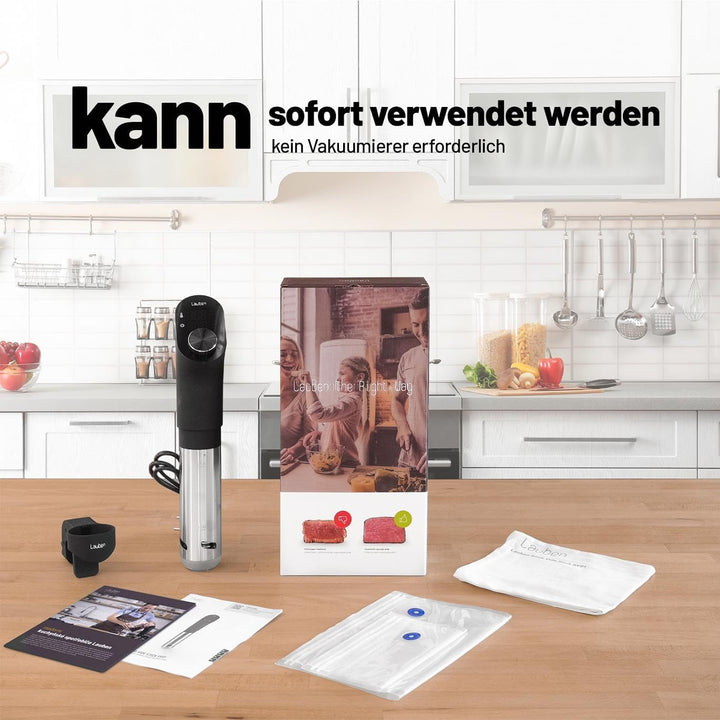 Lauben Sous Vide Stick SV01 Präzisionskocher - 1200W Profi Vakuum-Tauchthermostat für Ihr Zuhause |