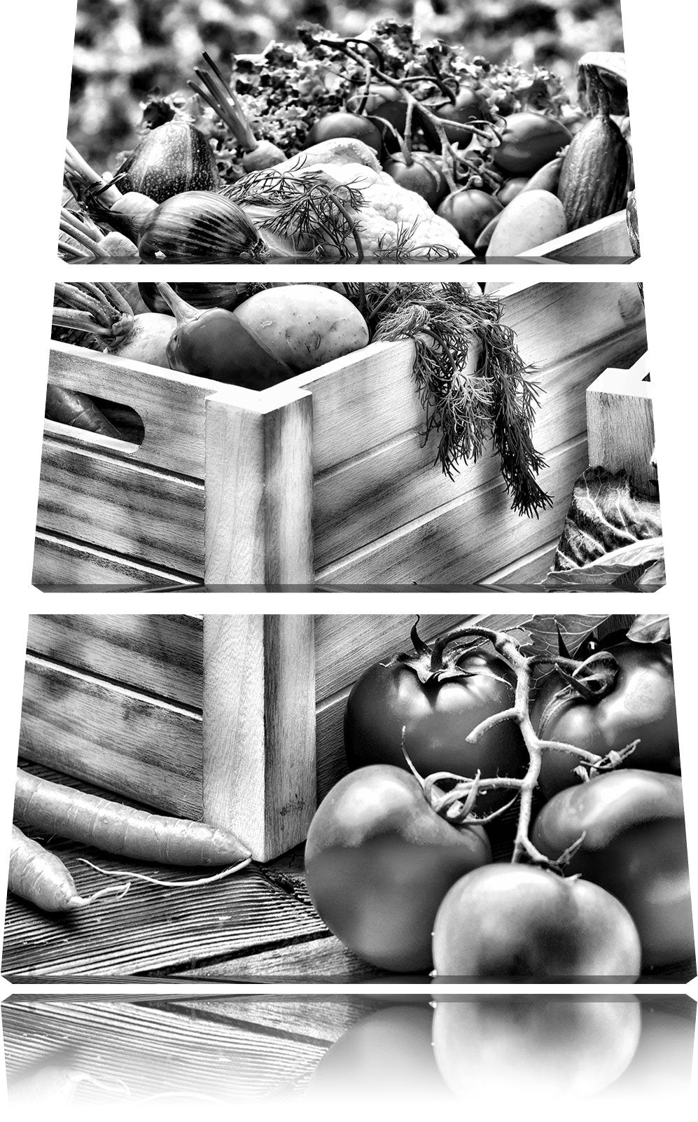 Pixxprint Obst Gemüse Kräuter als Leinwandbild/Grösse: 3 Teilig (120x80 cm) cm/Wandbild/Kunstdruck/f